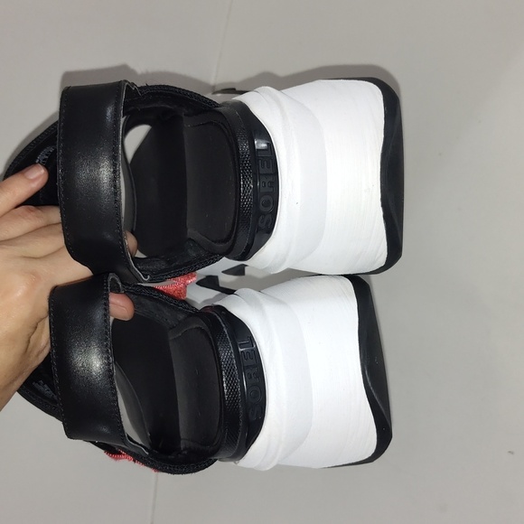 Sorel KINETIC™ Impact Slingback Heel Women's Sandal Size Black/White Sz 11 - Picture 4 of 10